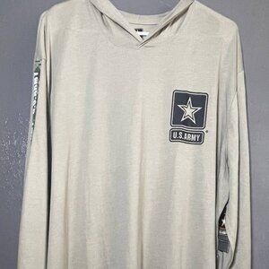 NWT US ARMY Hooded Long Sleeve T-Shirt MEN'S 2XL U.S. Military OFFICIAL LICENSED